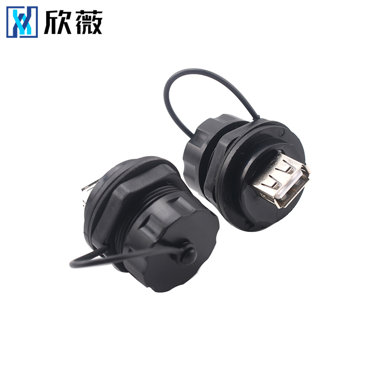 USB2.0 3.0 数据数码通讯面板固定USB接口公头母座对插防水连接器 - 图2