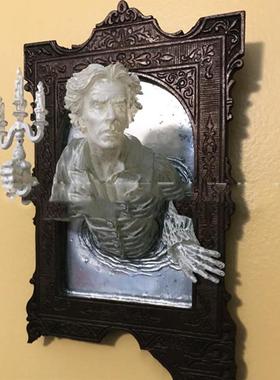 跨境新款个性魔镜幽灵门挂件居家装饰潮流树脂工艺品幽灵门夜光