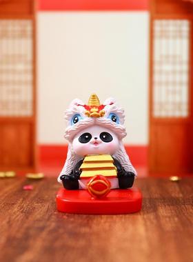 新款卡通醒狮熊猫手机支架办公室桌面懒人手机支撑架新年礼物