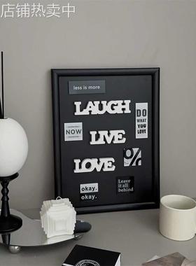 创意磁性黑板装饰框留言板可擦画板冰箱贴展示板 咖啡馆桌面摆件