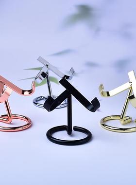 水晶原石矿石奇石玉石矿标支架底座水晶簇化石紫晶爱心展示架金属