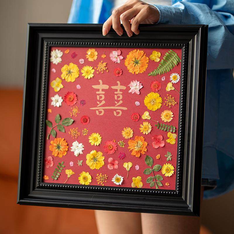 压花相框正方形手工干花标本装饰自装裱轻奢高级感画框展示框,淘宝优惠券,粉丝福利购,淘宝优惠卷