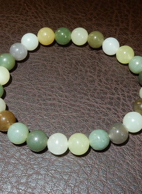 和田玉多宝 8mm 圆珠手串 晴水烟紫糖料渐变手链 国风玉石手饰