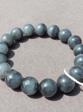 一方玉舍和田玉新疆 【青花籽玉手串】12mm 聚宝盆圆珠手链