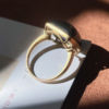Yifang Yushe Xinjiang Hotan Yuta County black sapphire card 16mm 18k gold inlaid exquisite ring