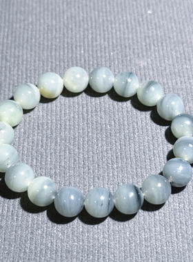 新疆和田玉楼兰三色青花手串 10mm 圆珠天然玉石手链男女文玩饰品