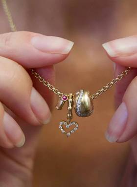 欧美跨境不锈钢彩色十二生辰石锆石圆形嵌入式镶钻2025秋新品吊坠