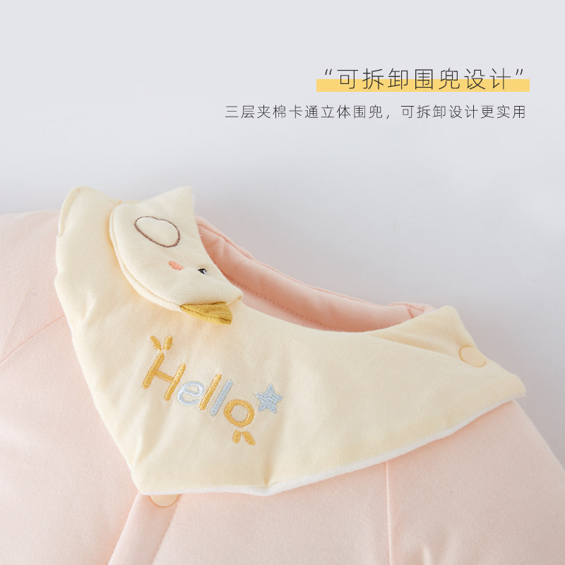秋冬季宝宝哈衣夹棉新生儿外出棉服 爱婴贝比连身衣/爬服/哈衣