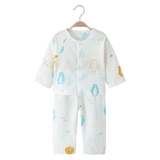 Детский марлевый хлопковый тонкий лонгслив, детская пижама, комплект, комбинезон, летняя одежда