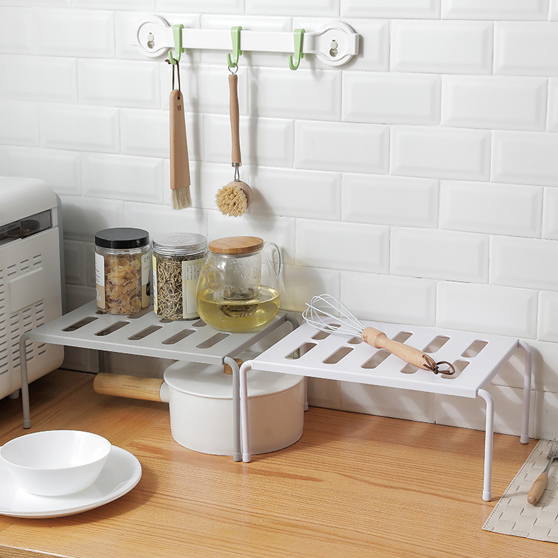 厨房置物架调料架家用塑料免打孔可伸缩厨房用品架子调味料收纳架-图2
