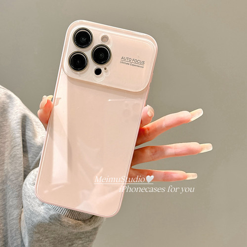 美牧夏日马卡龙纯色大视窗适用苹果17promax手机壳iphone16pro新款15秒变17极简14pm女13pro自带镜头膜16全包 - 图0