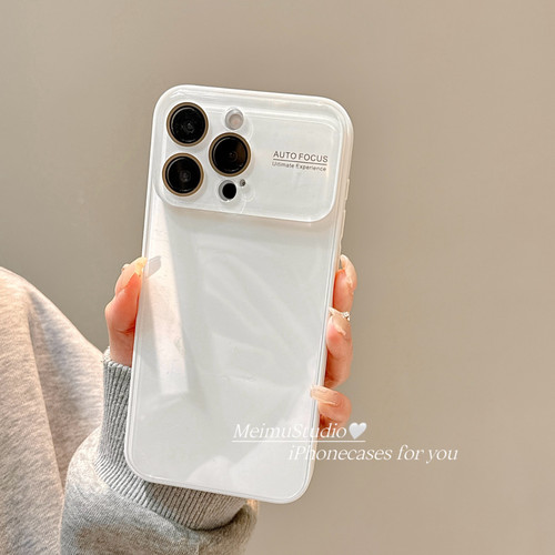 美牧夏日马卡龙纯色大视窗适用苹果17promax手机壳iphone16pro新款15秒变17极简14pm女13pro自带镜头膜16全包 - 图1