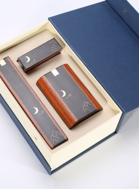 紫光檀笔筒木质教师节名片座包邮