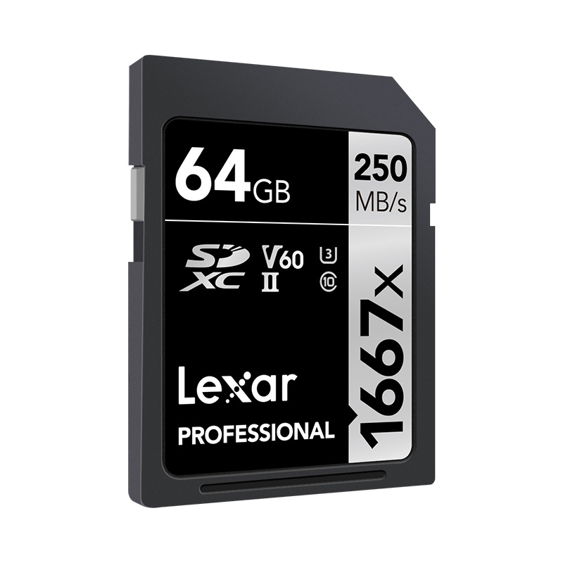 lexar雷克沙SD卡64G相机内存卡1667x 250M/s UHS-II高速存储卡V60 - 图3
