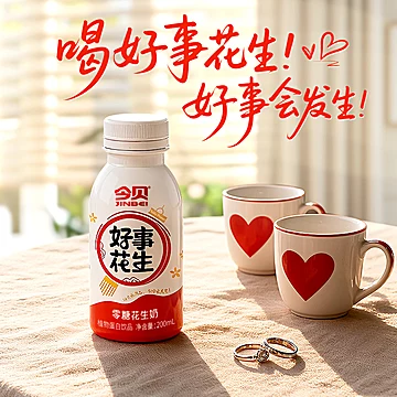 今贝好事花生0糖植物蛋白花生奶200ml*8[10元优惠券]-寻折猪