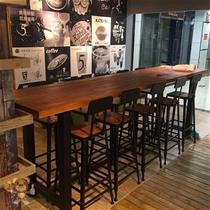 Solid Wood Iron Art Wine Bar Table And Chairs Combined Long Bar Table Home Lift Chair High Foot Table Bar Table Modern Brief