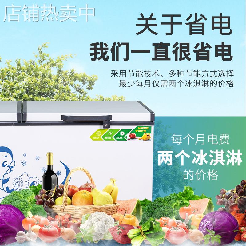 商用大容量冷柜单温双温 卧式商用冰柜冷冻柜保鲜柜 - 图0