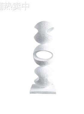 现代简约抽象艺术极简白色砂岩创意摆设工艺品家居客厅软装饰品