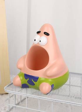 海绵宝宝周边同款派大星笔筒收纳摆件装饰可爱卡通收纳筒迷你