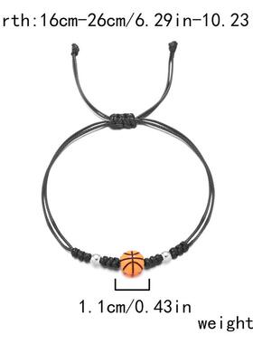 欧美跨境爆款棒球足球篮球排球橄榄球纯手工编织卡纸一对情侣手链