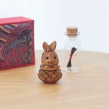 Новорожденный кролик сокровище лотос деревянный резин