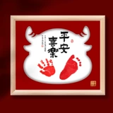 Защитный амулет, отпечатки рук и ног, памятная чернильная подушечка, детская фоторамка из натурального дерева для новорожденных, делается под заказ