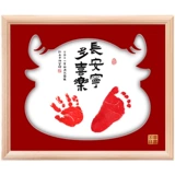 Защитный амулет, отпечатки рук и ног, памятная чернильная подушечка, детская фоторамка из натурального дерева для новорожденных, делается под заказ