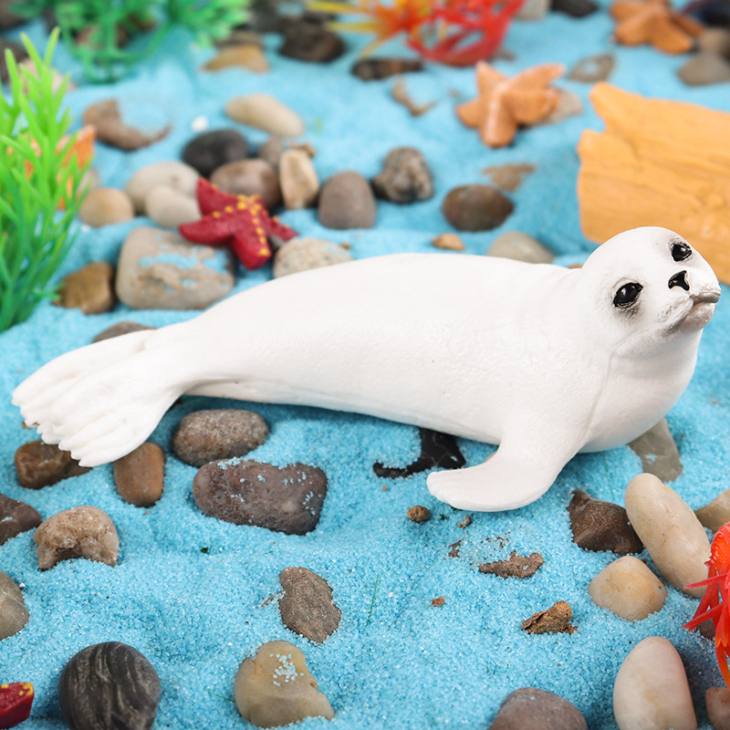 儿童仿真海洋动物模型玩具北极地摆件北极熊北极狐兔白鲸雪豹企鹅 - 图1