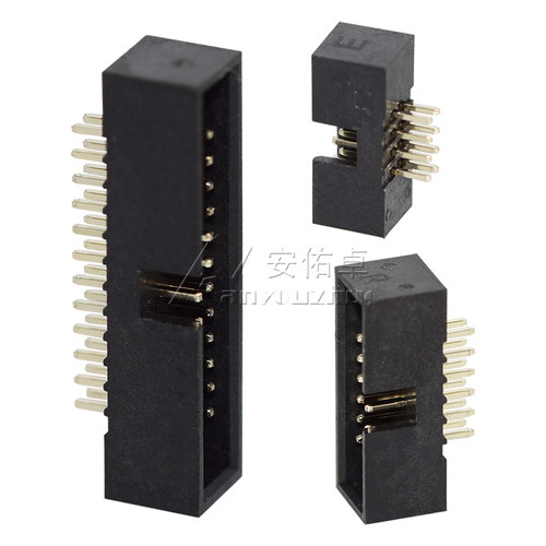 简易牛角座DC3-8p 10 14 16 20 30 40 50pin直针座JTAG插座1.27mm - 图3