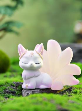 新款神兽涂山九尾狐·植绒盲盒创意树脂工艺桌面装饰车载摆件礼物