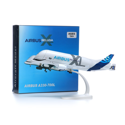 20-43cm大白鲸运输机模型飞机模型带轮子Beluga合金航模航空礼物 - 图0