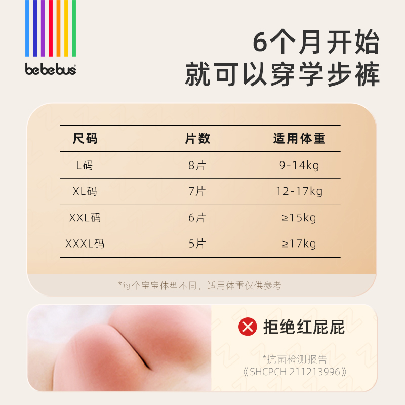 【降！券后16】BeBeBus装仔拉拉裤试用装