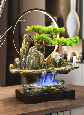 新中式假山流水喷泉摆件循环水景