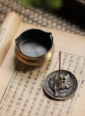 仿古风金蟾三足线香插
