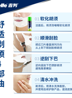 吉列Gillette剃须泡沫50g*2瓶