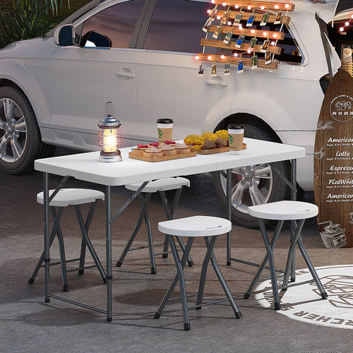 户外折叠桌子摆摊长方形桌子出摊可升降便携式露营塑料新型餐桌椅 - 图2