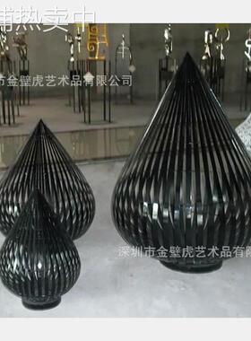 落地铁线篮子摆件 笼系列大型金属造型 写字楼商超酒店金属装饰品