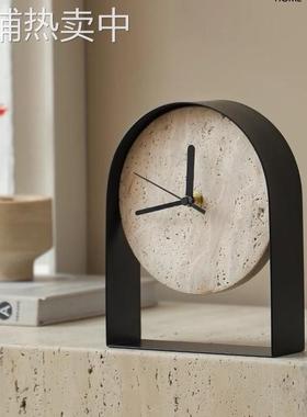 轻奢现代办公室摆件高档样板房间书房钟表装饰书柜桌面工艺品摆件