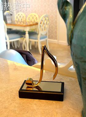 客厅摆件家居创意装饰品轻奢金属音符颁奖礼品样板房电视柜摆件