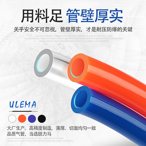 锐力马PU气管5*8mm高压气动软管空压机气泵气线耐压防爆高压软管 - 图1