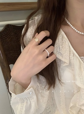 「清晨白露」猫眼珍珠戒指套装！