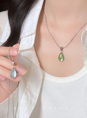 「萤火之森」轻奢气质百搭水滴项链小众设计感锁骨链高级感颈链