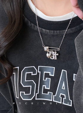 「加州女孩」ins个性别针项链~