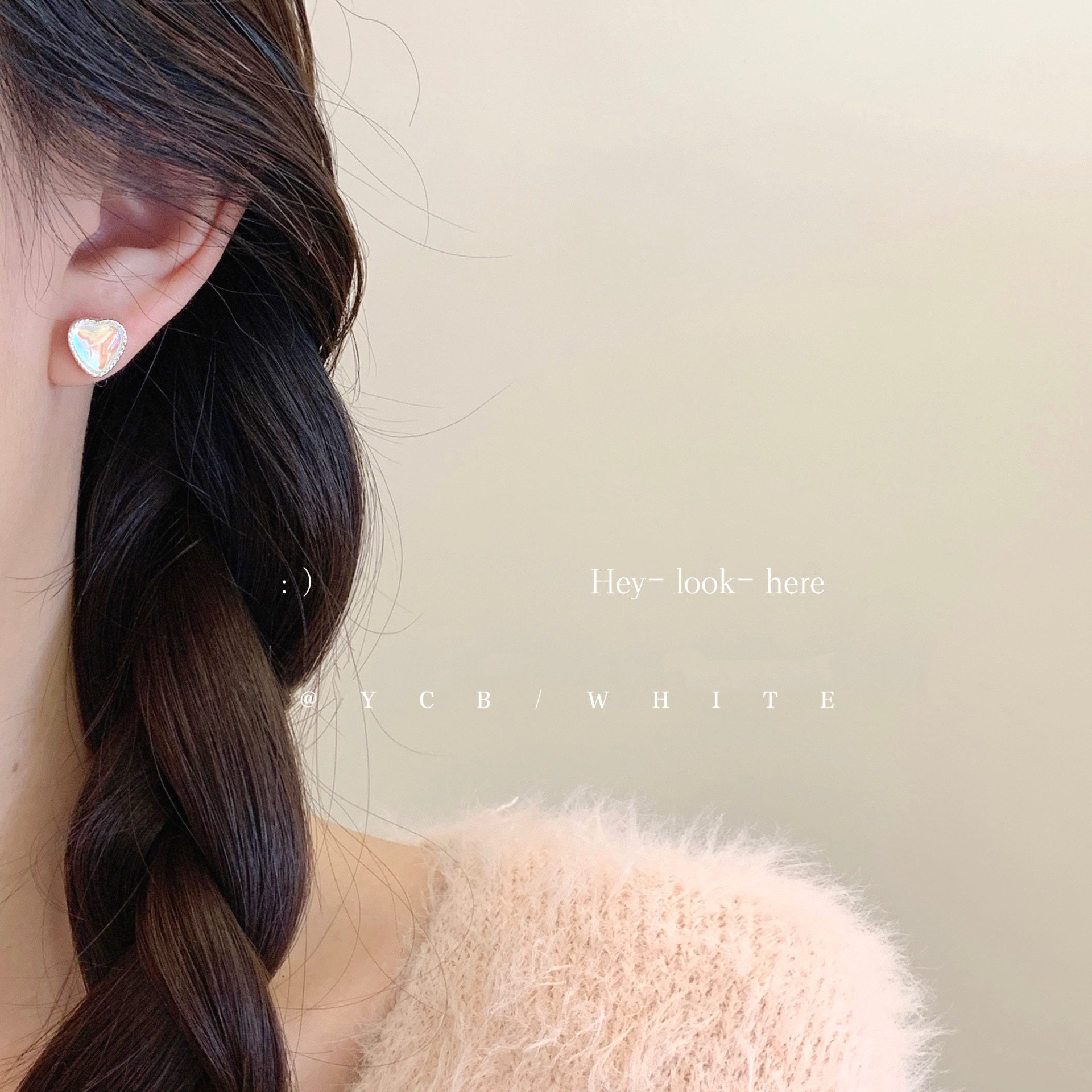 「心动信号」轻奢简约百搭粉色猫眼爱心耳钉925银针日常精致耳饰,淘宝优惠券,粉丝福利购,淘宝优惠卷