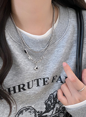 「黑巧摩卡」ins个性双层项链！