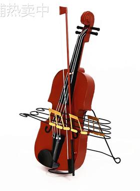 创意复古铁艺小提琴模型装饰品 婚纱照拍摄摄影道具 酒吧摆件挂件