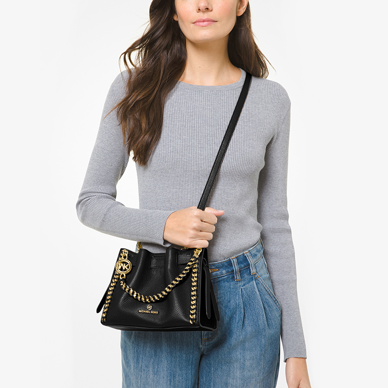 mk mina小号皮质编织链条红色婚包 MICHAEL KORS女士包袋