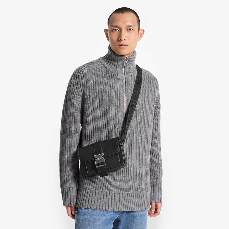 【新年礼物】MICHAEL KORS MK Hudson 男士皮质翻盖斜挎包,淘宝优惠券,粉丝福利购,淘宝优惠卷