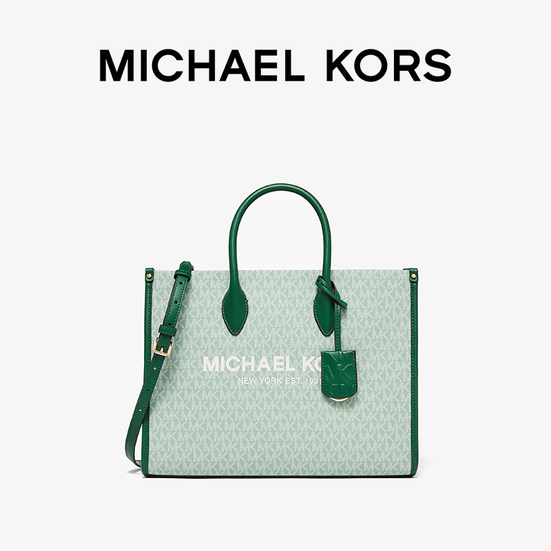 mk mirella中号老花通勤手提托特包 MICHAEL KORS女士包袋