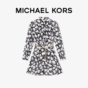 【夏季酬宾】MICHAEL KORS 女士棕榈印花短款连衣裙 含腰链